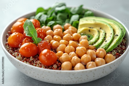 vibrant Buddha bowl with quinoa and avocado photo