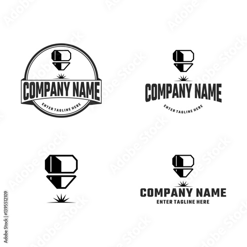 Laser Cutting logo design, laser cutting vector, vintage laser cutting
