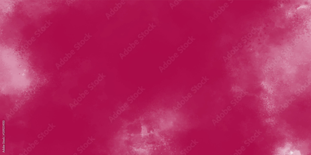 Fototapeta premium Fantasy light red, pink shades watercolor background. light pink and white colors background for design subtle color. Soft pink grunge background frame plane sky view with stars and sunset