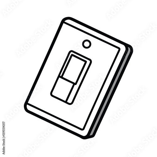 Isolated Light Switch Vector Illustration Outline Electrical Control Design Style