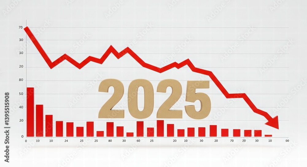 Decreasing Trend Graph Showing Year 2025 Decreasing Trend Graph Showing Year 2025