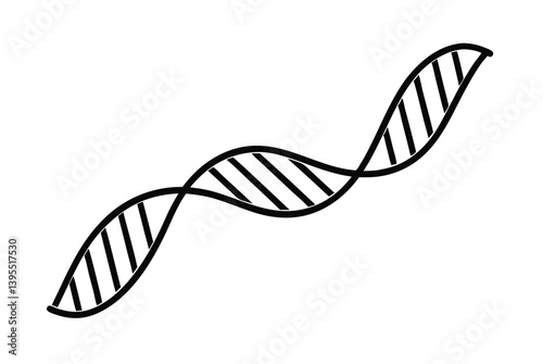 Dna Molecule Graphic Illustration Isolated On White Background For Scientific Content