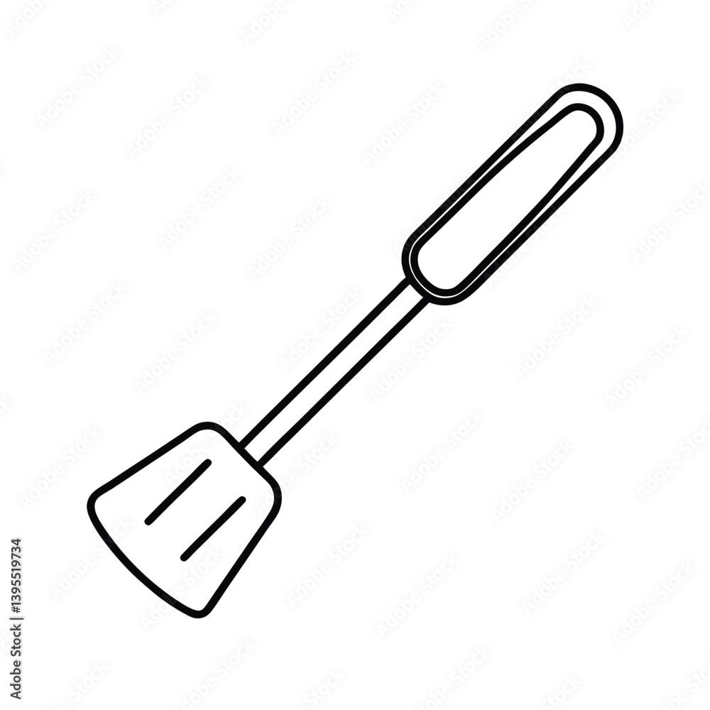 Line Art Kitchen Spatula Illustration Cooking Utensil Minimalist Design Food Preparation Tool
