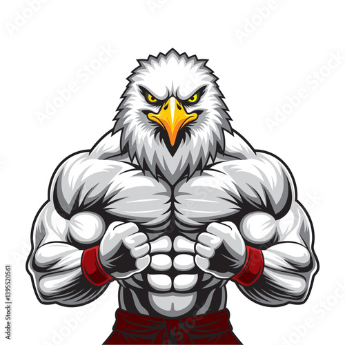 eagle mascot vector illustration muscular eagle design