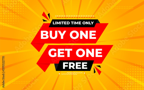 buy one get one free. Online shop discount sale background for buy 1 get 1, Special Discount marketing poster design for web and Social. sale banner vector template Design.