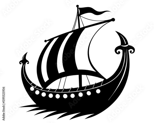 Viking Ship Vector Silhouettes & SVG Icons | Norse Mythology & Historical Designs for Crafts & Digital Art