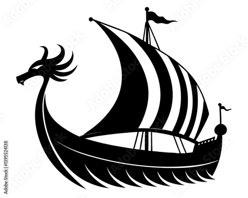 Viking Ship Vector Silhouettes & SVG Icons | Norse Mythology & Historical Designs for Crafts & Digital Art