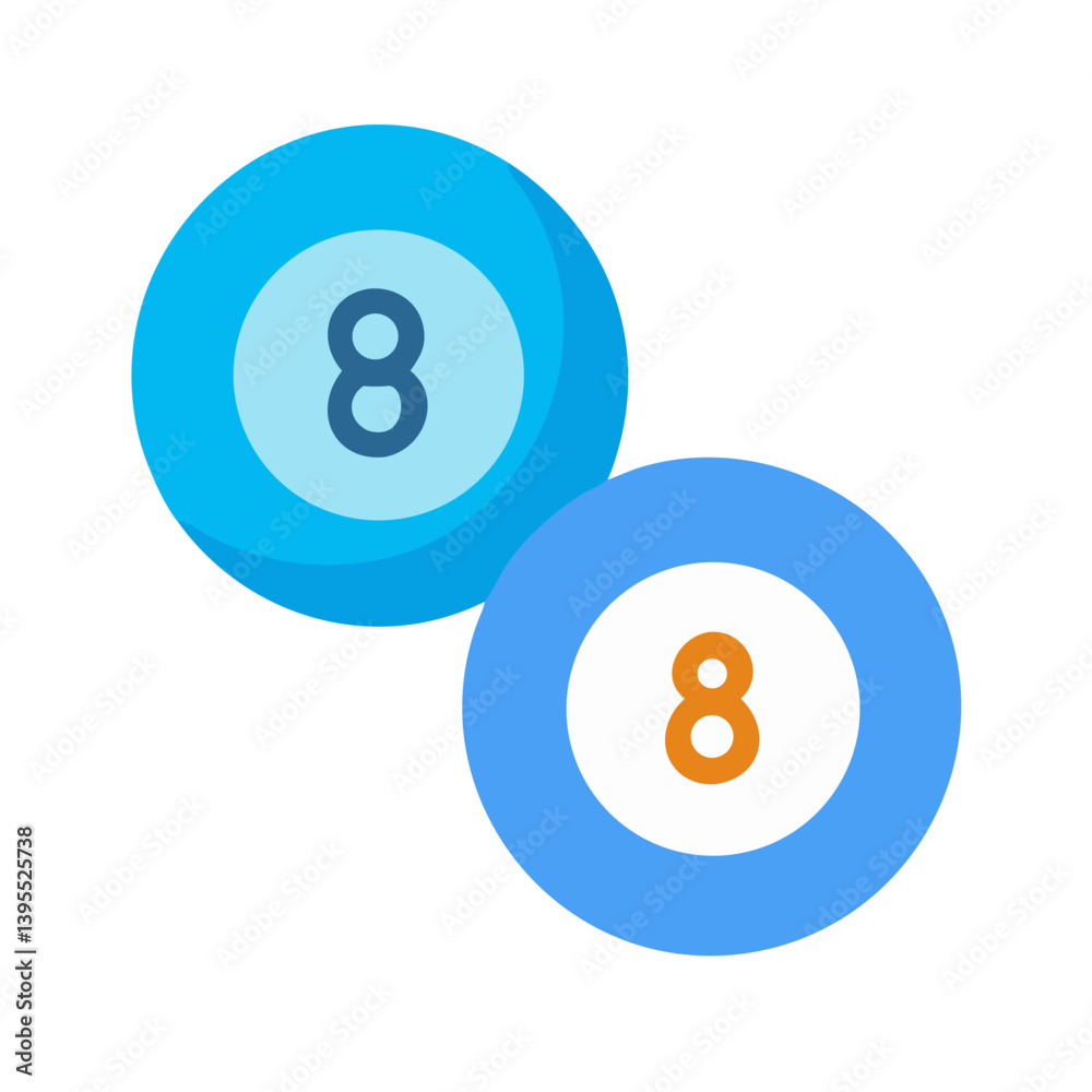 Obraz premium Billiard Balls Eight and Nine Icon Design