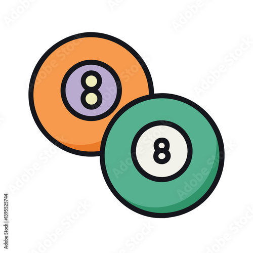 Billiard Balls Eight and Nine Icon Design