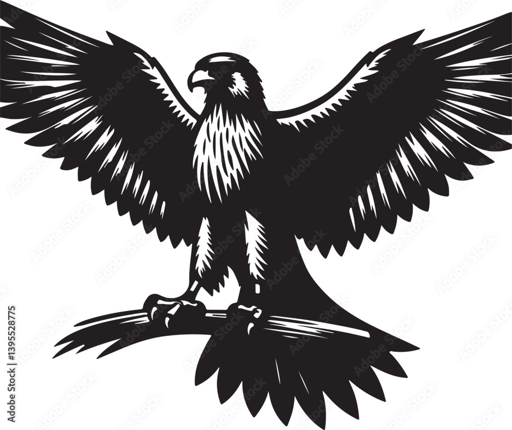 Obraz premium Falcon silhouette vector on white background