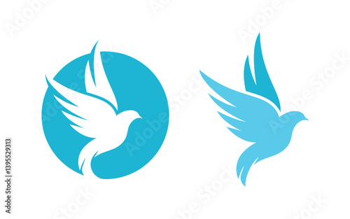 Bird dove icon logo design vector illustration template v.9