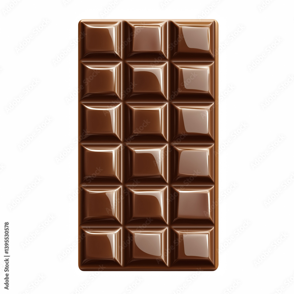 Realistic classic milk chocolate bar with glossy texture, detailed sweet dessert illustration, delicious candy food for confectionery or bakery design, isolated on transparent background. Realistic classic milk chocolate bar with glossy texture, detailed sweet dessert illustration, delicious candy food for confectionery or bakery design, isolated on transparent background.