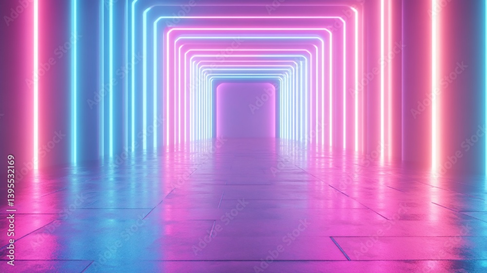 Neon Lights Tunnel: A Futuristic Vibe Neon Lights Tunnel: A Futuristic Vibe