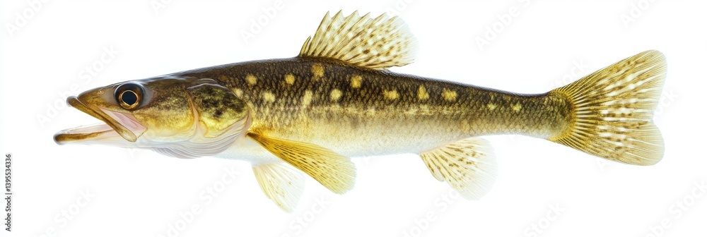 Fototapeta premium Zander: Isolated Freshwater Predator Fish for Leisure, Angling, and Relaxation
