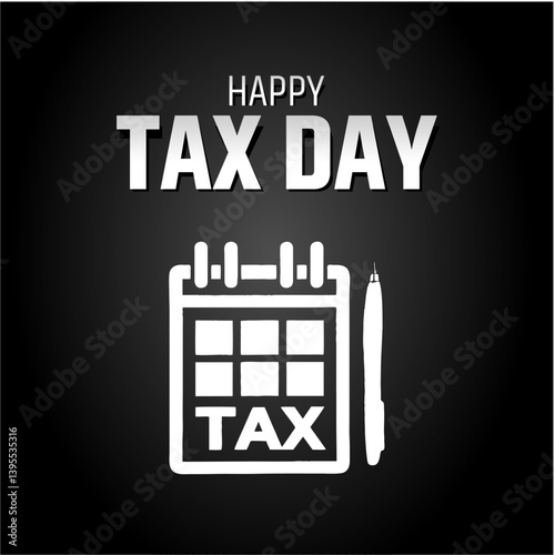 Happy Tax Day Social Media Post with Calendar Highlighting the Word 'TAX'

