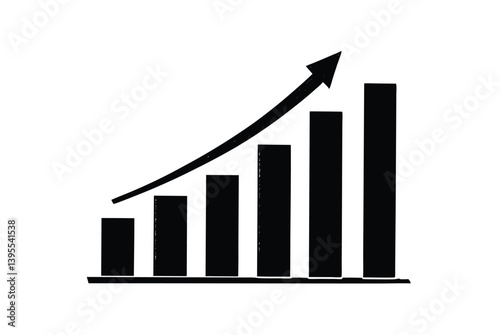 Upward Trending Bar Graph Showing Business Growth Success