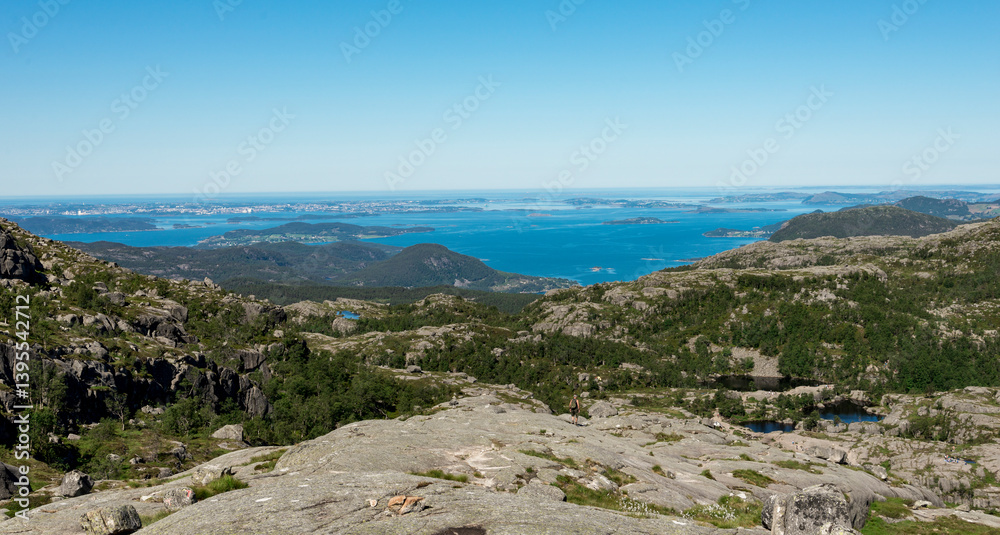 Scenic View Over Rugged Stavanger Coastline From Preikestolen Hiking Trail, Stavanger, Norway, July 2018