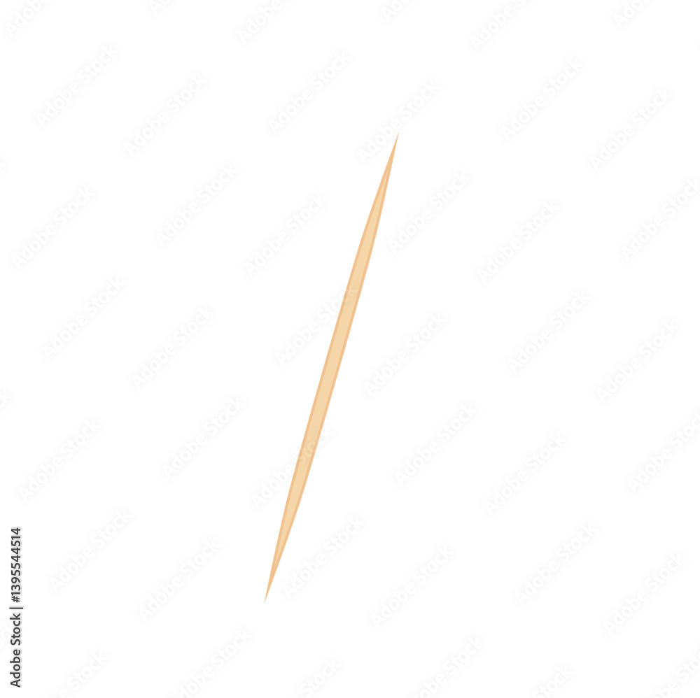 Wooden toothpick. Sharp bamboo sticks for teeth. Wood skewer with pointed tip. Vector illustration Wooden toothpick. Sharp bamboo sticks for teeth. Wood skewer with pointed tip. Vector illustration