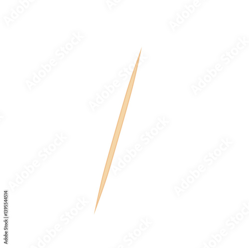 Wooden toothpick. Sharp bamboo sticks for teeth. Wood skewer with pointed tip. Vector illustration