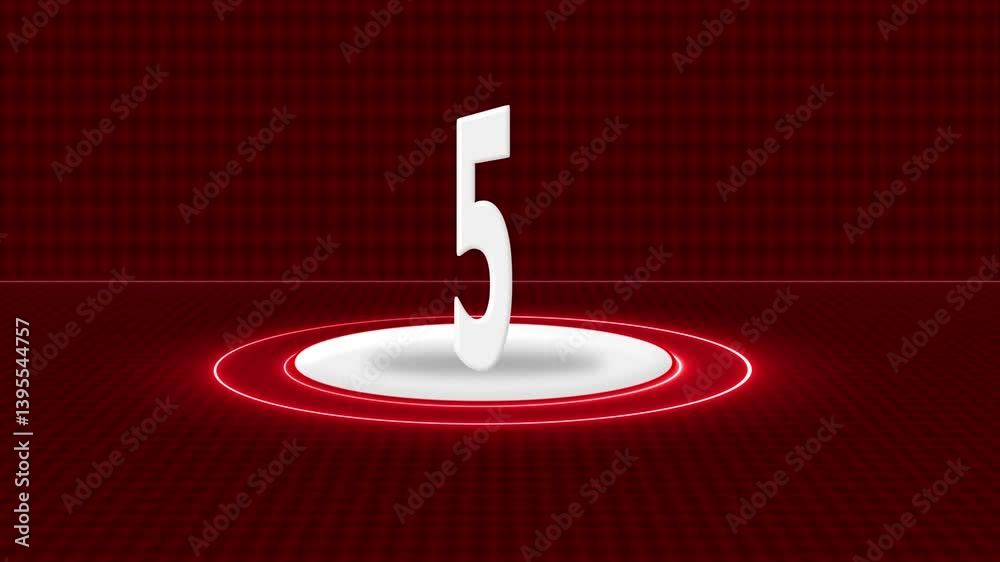 countdown Counting from 10 to 0 seconds on Glowing neon 3d circle shape on grid background, Ten seconds countdown on 3d circle shape in neon line effects, 3D Glowing neon countdown timer