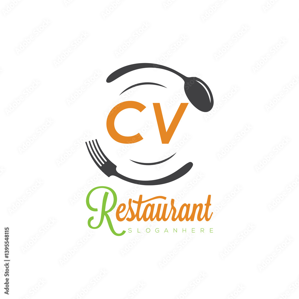 Obraz premium initial monogram logo With restaurant Culinary Circle shape Taste of Tradition logo design. 