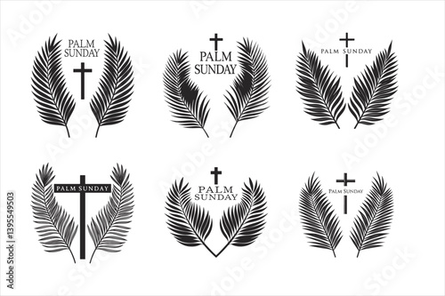 A bright and minimalistic, silhouette palm sunday themed.