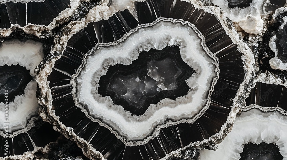 Obraz premium Dramatic macro shot revealing the intriguing textures of agate stones