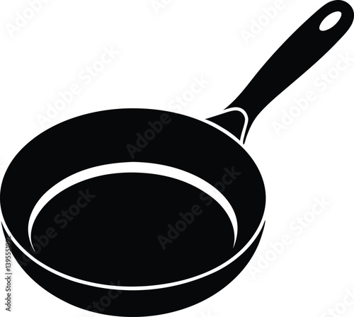 frying pan black and white silhouette vector design