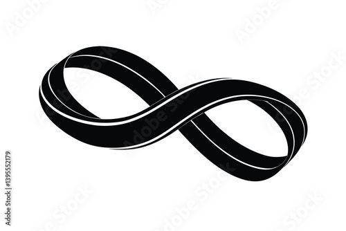 Infinity Symbol Elegant, Black, 3D, Intertwined, Endless, Loop, Design, Graphic, Vector, Icon