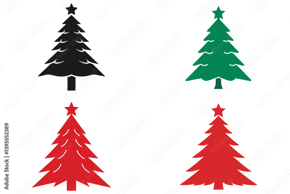 Obraz premium set of christmas trees
