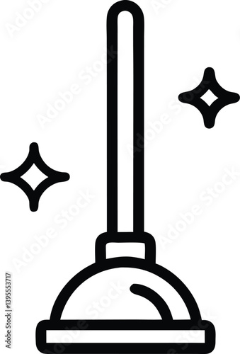 plunger icon. Bath and Bathroom Icon. Toilet brush and plunger outline vector illustration. cleaning service