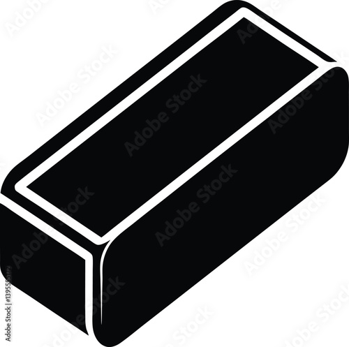 eraser black and white silhouette vector design
