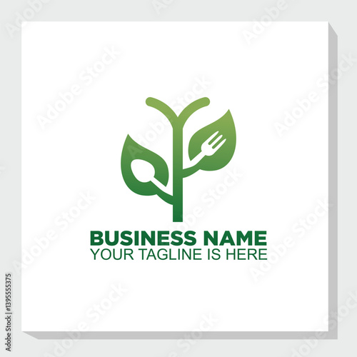 leaf and food logo concept, natural food logo inspiration, restaurant logo vector