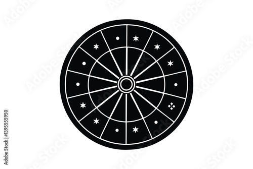 Astrological Chart Wheel Zodiac Signs Celestial Symbols Cosmic Map