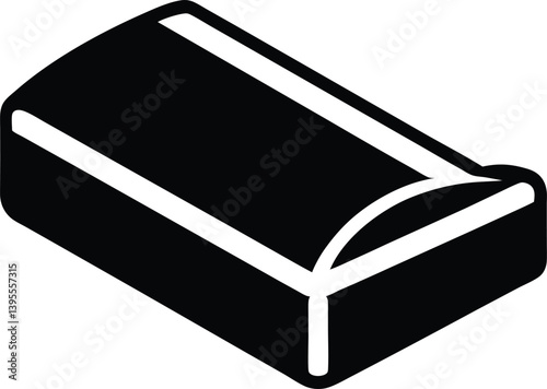 eraser black and white silhouette vector design
