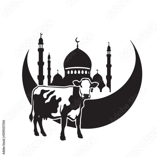 silhouette of mosque and eid al adha