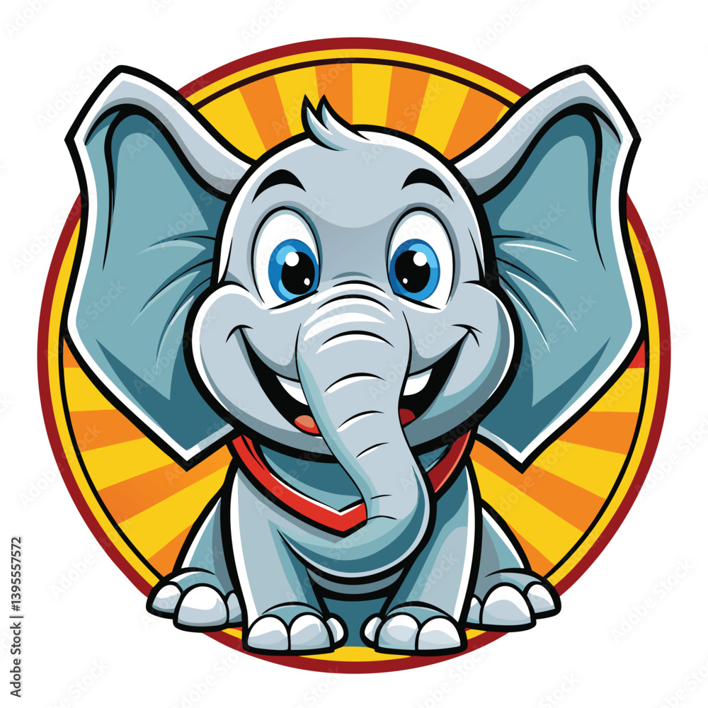Obraz premium smiley-elephant-------mascot--logo1.eps
