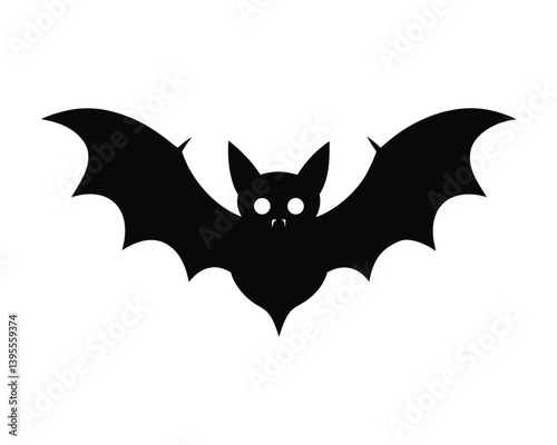 Black Textured Flying Bat Illustration art