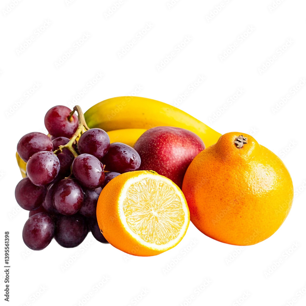 Manga, ,Frutas diversas, frescas, maduras, saborosas. Fundo branco on a white background Manga, ,Frutas diversas, frescas, maduras, saborosas. Fundo branco on a white background