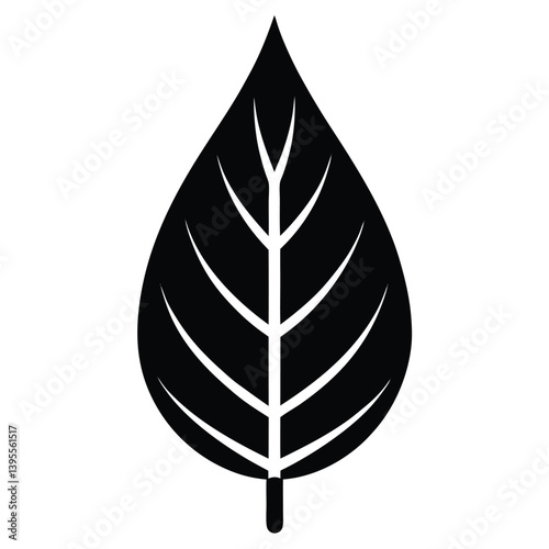 Rain Tree Leaf Silhouette Vector - Minimalist Nature Design