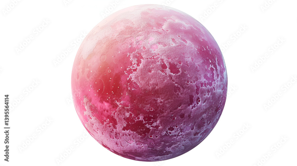 Fototapeta premium Isolated Pink Planet on White Background