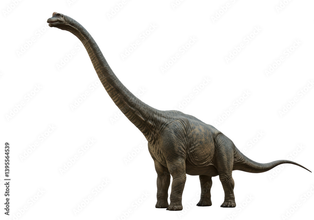 Naklejka premium Isolated Detailed Brachiosaurus Dinosaur with Long Neck