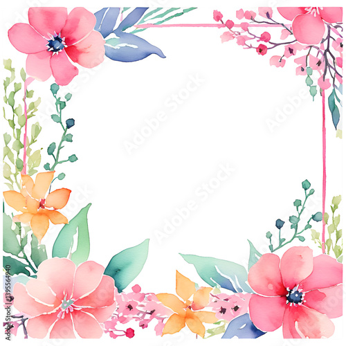 floral frame with flowers