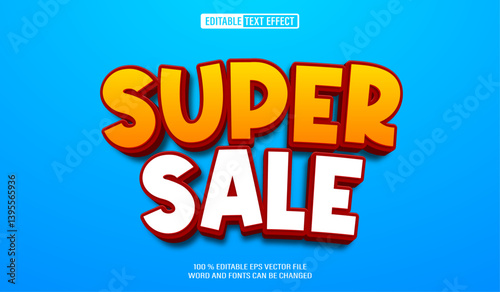 Editable 3d text style effect - Super Sale text effect Template