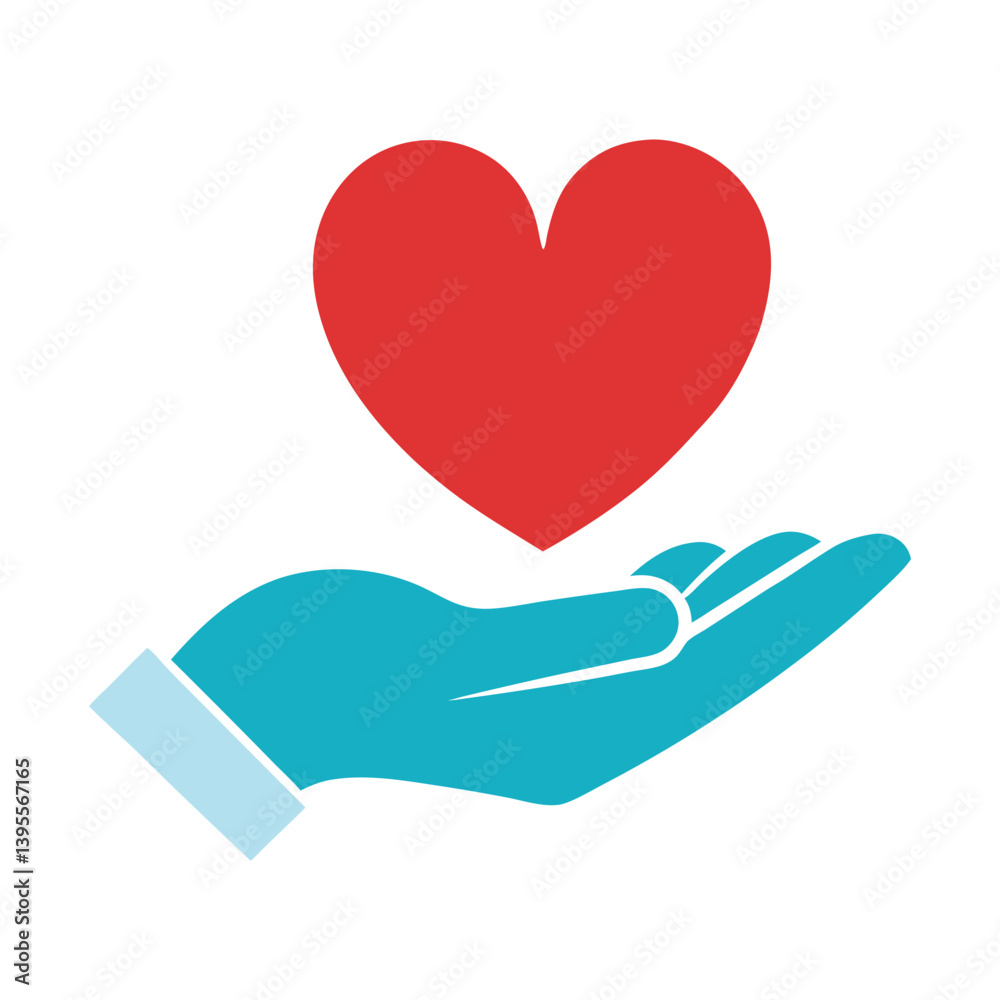 Heart in hand icon vector art Heart in hand icon vector art