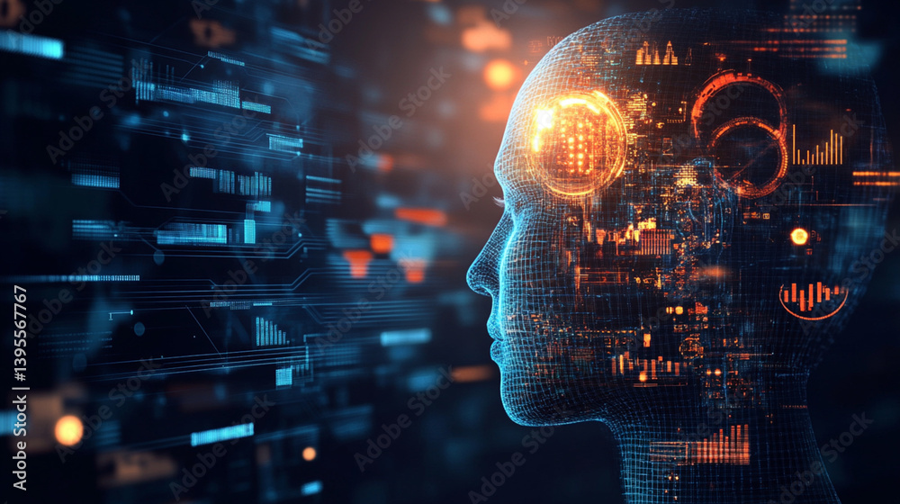 Obraz premium A financial planner is leveraging AI-powered wealth management tools for investment decisions.