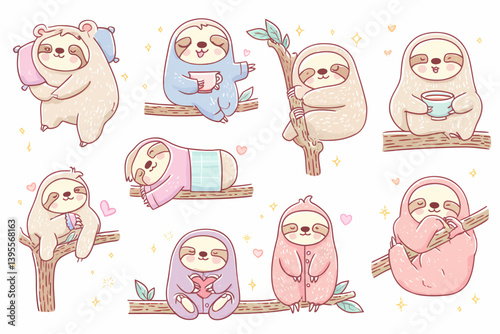 Cute Sloth Cartoon Collection