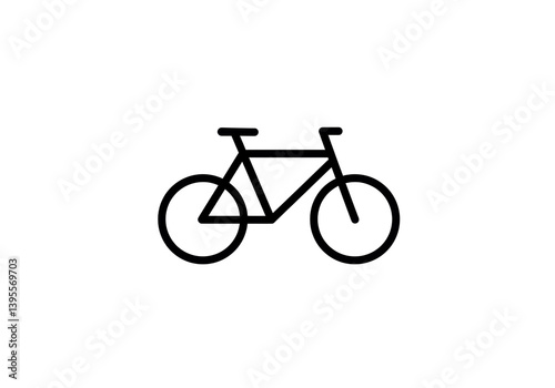 Isolated Black Bicycle Icon Minimalist Design
