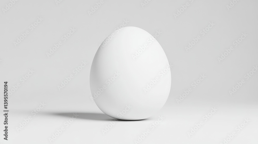 Single white egg on a plain background Single white egg on a plain background