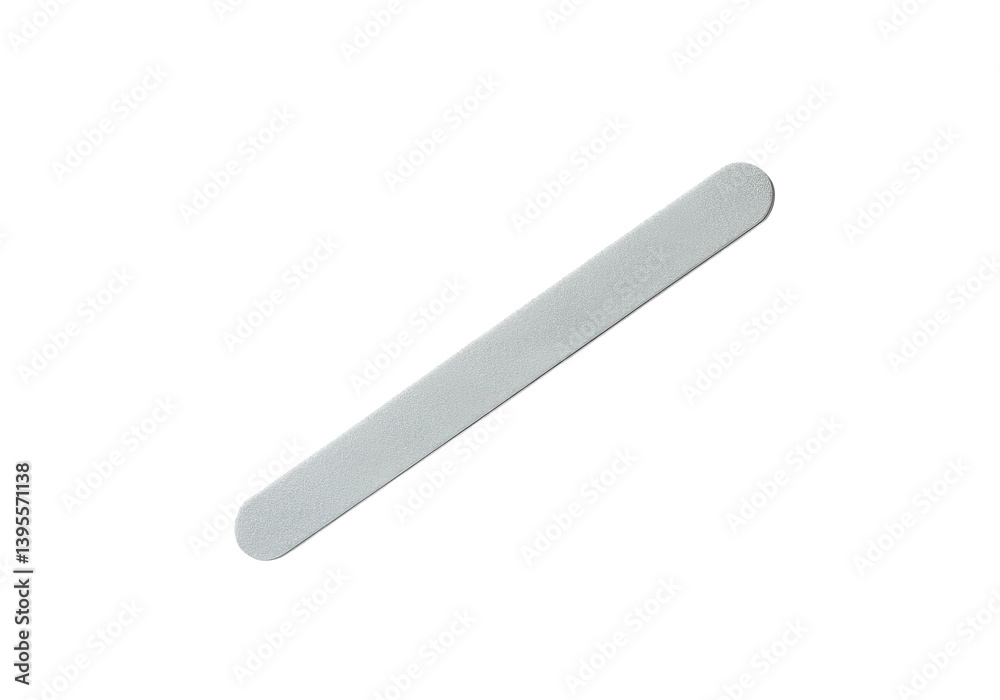 A floating nail file, horizontally aligned, on a solid white background A floating nail file, horizontally aligned, on a solid white background